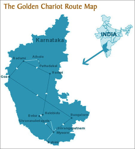 The Golden Chariot Route Map